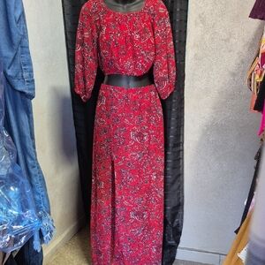 Speechless Red Paisley Jumpsuit